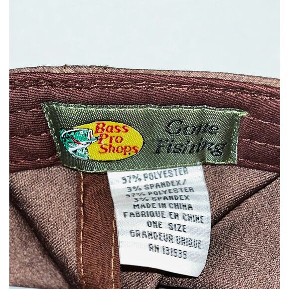 Bass Pro Shops Gone Fishing Orange Brown Adjustable Hat NWOT Outdoor Cap - Picture 6 of 8